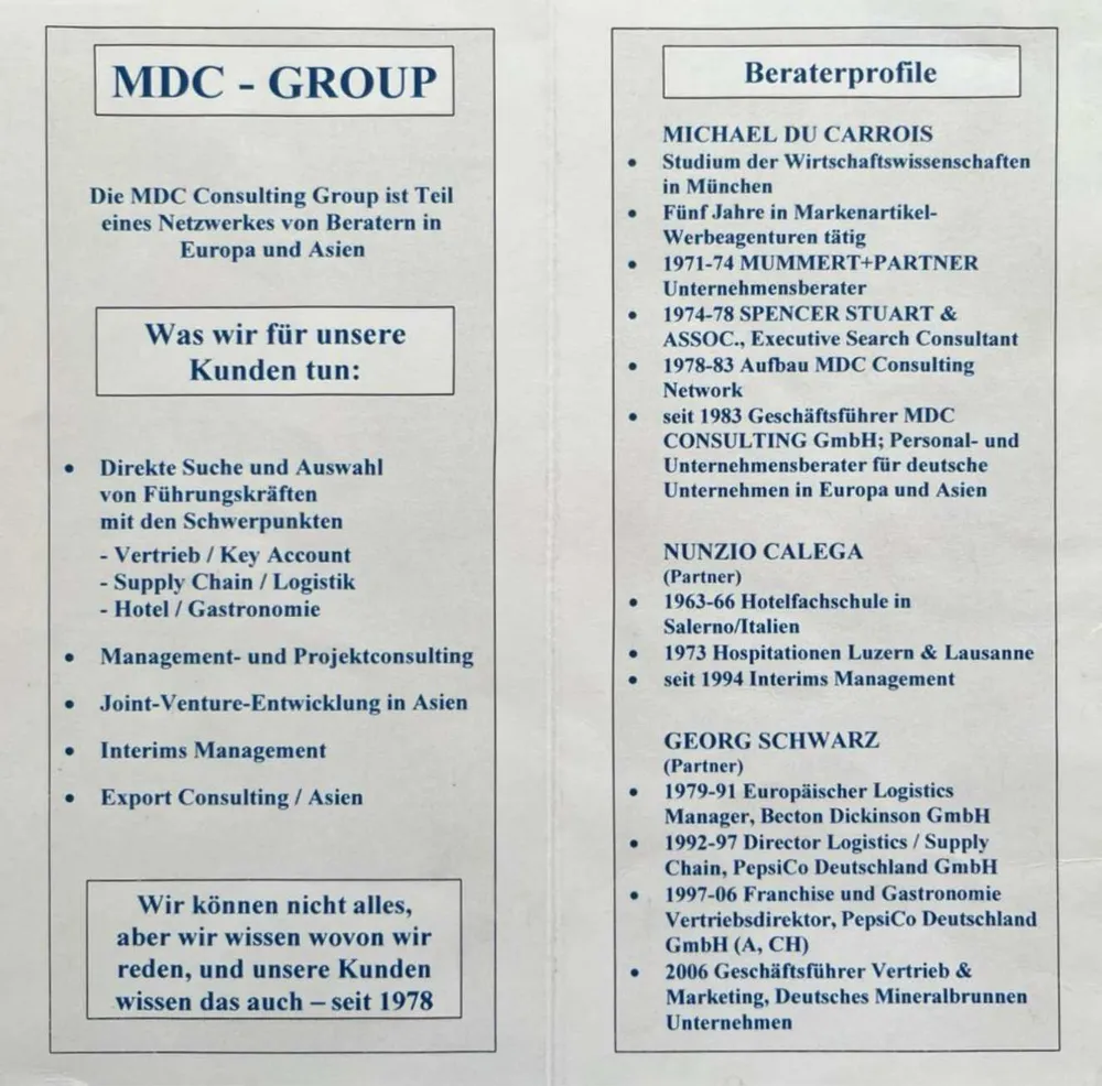 MDC Group marketing campaing, a company featuring Nunzio Calega as member