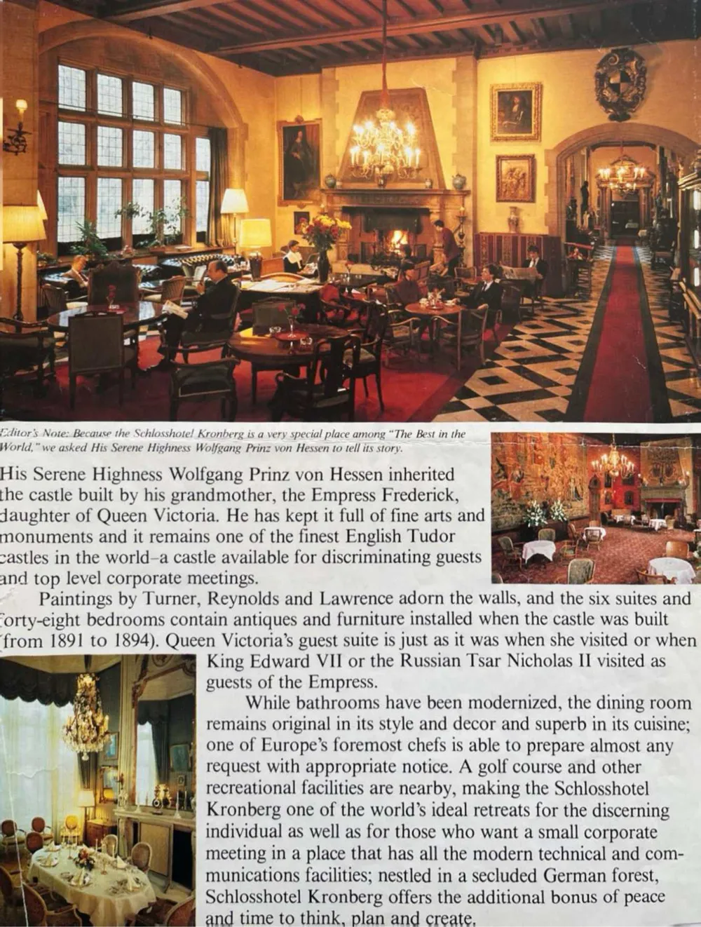 Article about Schlosshotel Kronberg featuring Nunzio Calega