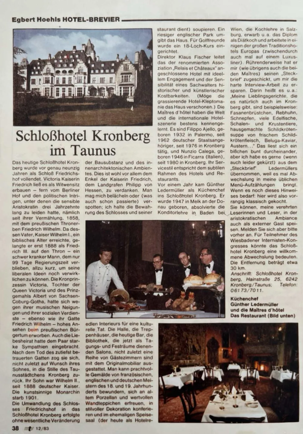 Article about Schlosshotel Kronberg mentioning Nunzio Calega - Part 2