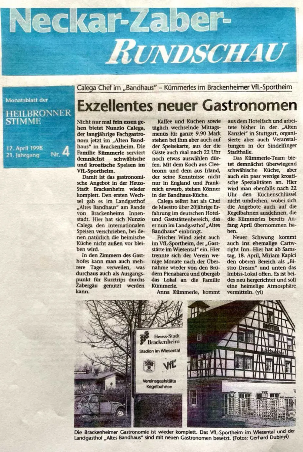 Article featuring Nunzio Calega