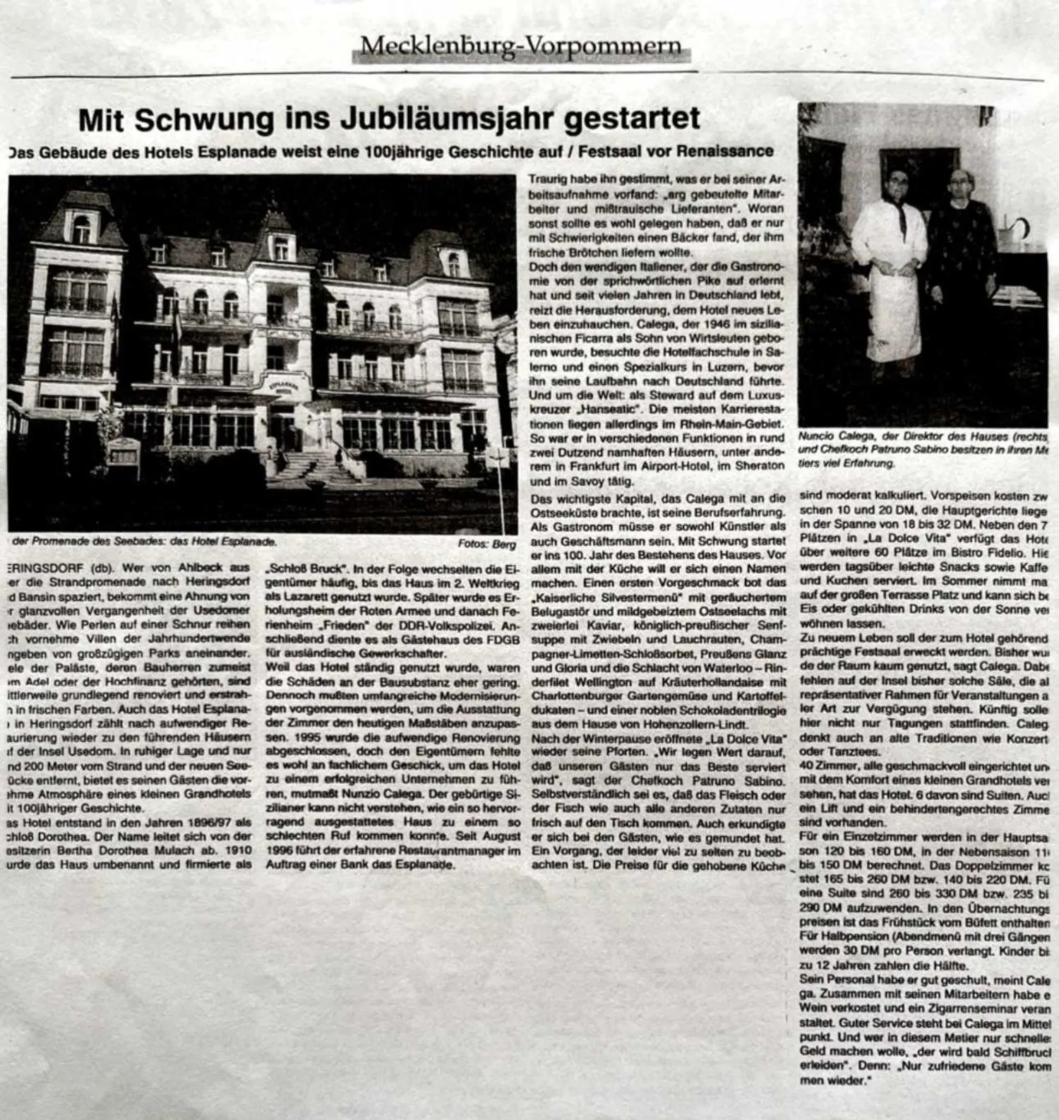 Article featuring Nunzio Calega